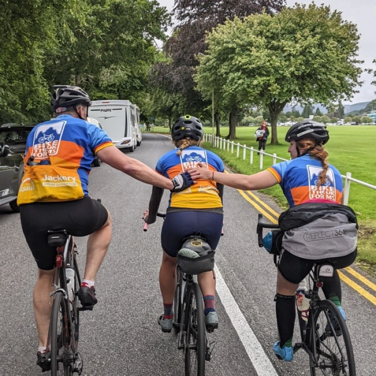 The supportive team environment on the London to Paris cycle.